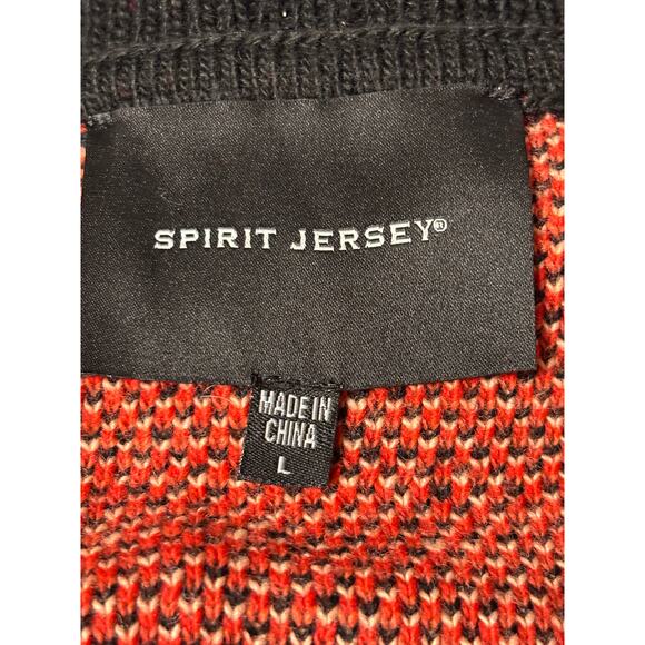 Spirit Jersey Los Angeles Scorpion Knit Zip Cardigan Sweater Black Red L - Picture 3 of 7